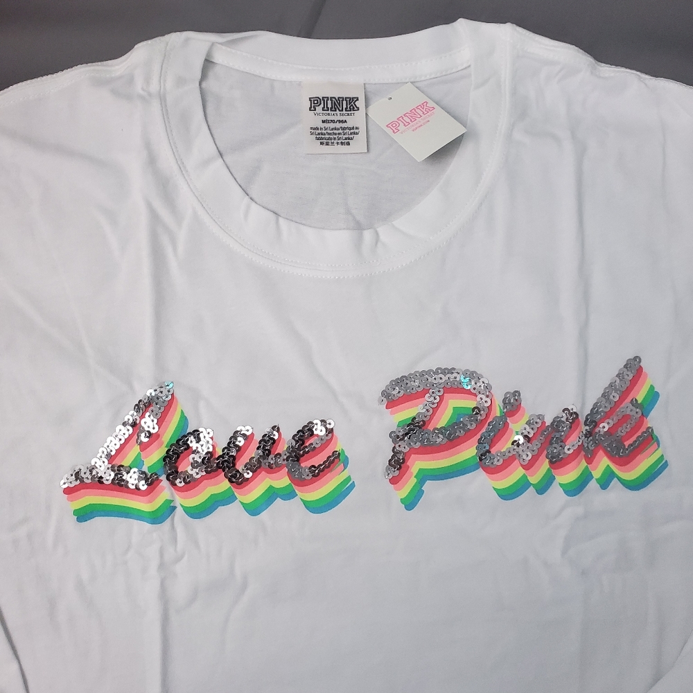 PINK Victoria's Secret White Shirt Size M